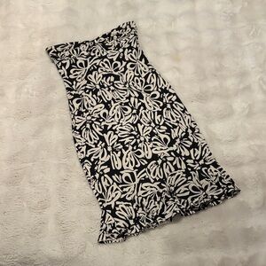 Diane Von Furstenberg Black and White Strapless Dress